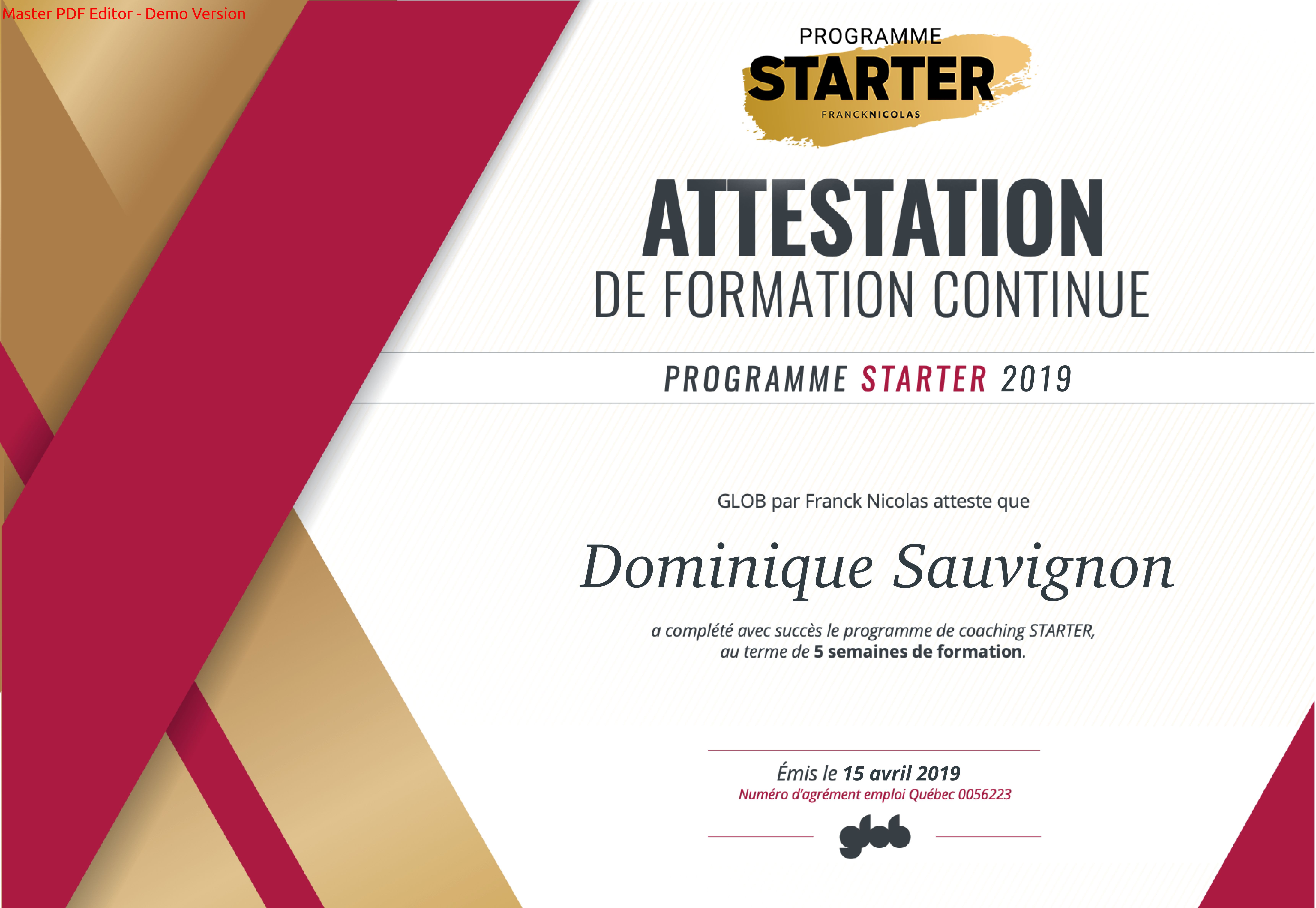 Programme Starter 2018-2019